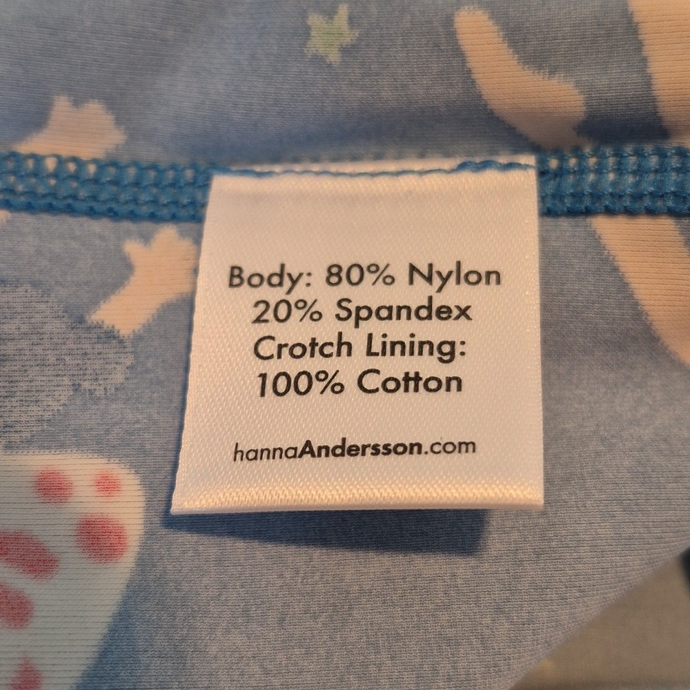 Hanna Andersson girls size 80 or 18-24 month light blue rash guard swim suit NWT - Picture 6 of 7